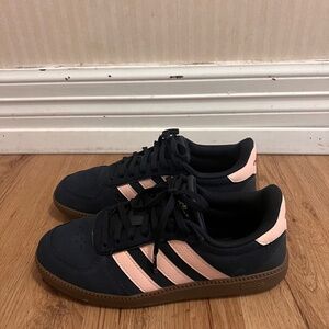 Navy blue and pink Adidas